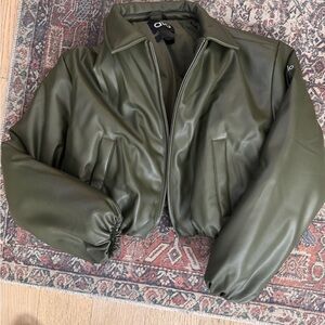 ALO Yoga Olive Faux Leather Jacket